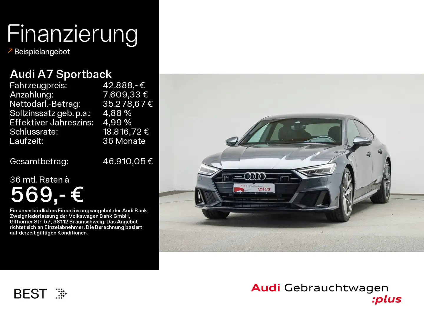 Audi A7 50 TFSI e 2 x S line*Tour*AHK*HUD Grau - 1