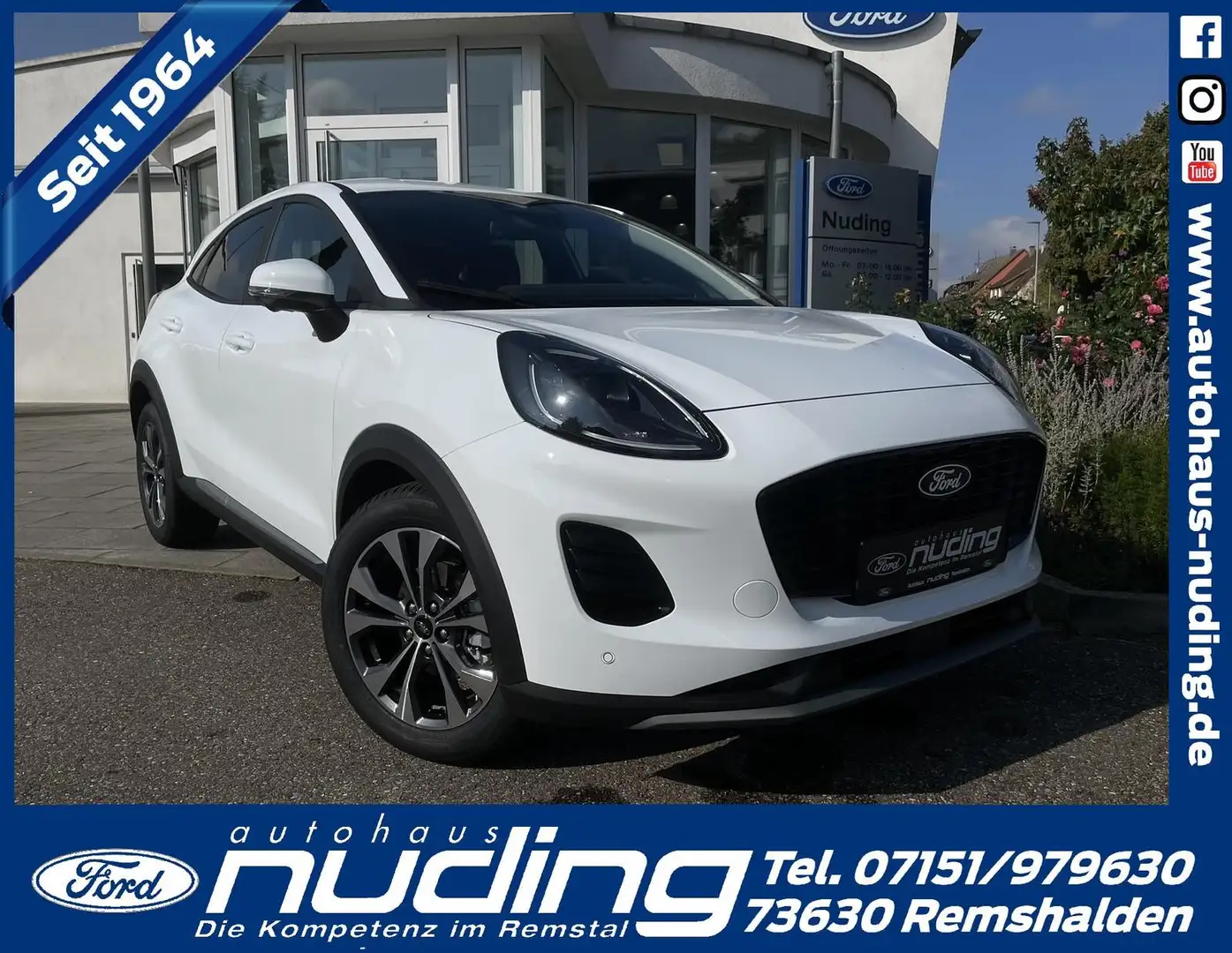 Ford Puma 1.0 EcoBoost Hybrid Titanium ACC/LED/RFK Weiß - 1