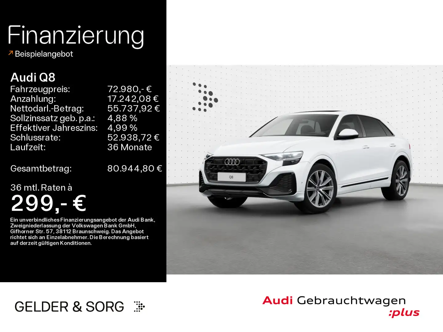 Audi Q8 50 TDI quattro Pano*air*HuD*Matrix* Weiß - 1