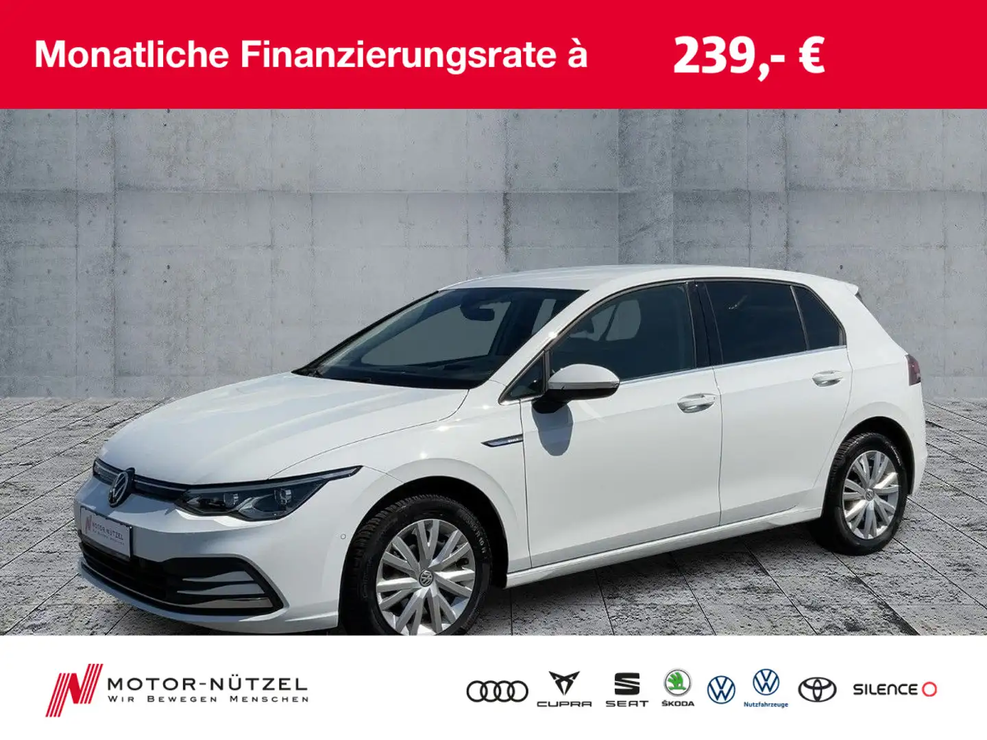Volkswagen Golf VIII 1.5 TSI STYLE LED+NAVI+ACC+RFK+HuD+18" Weiß - 1