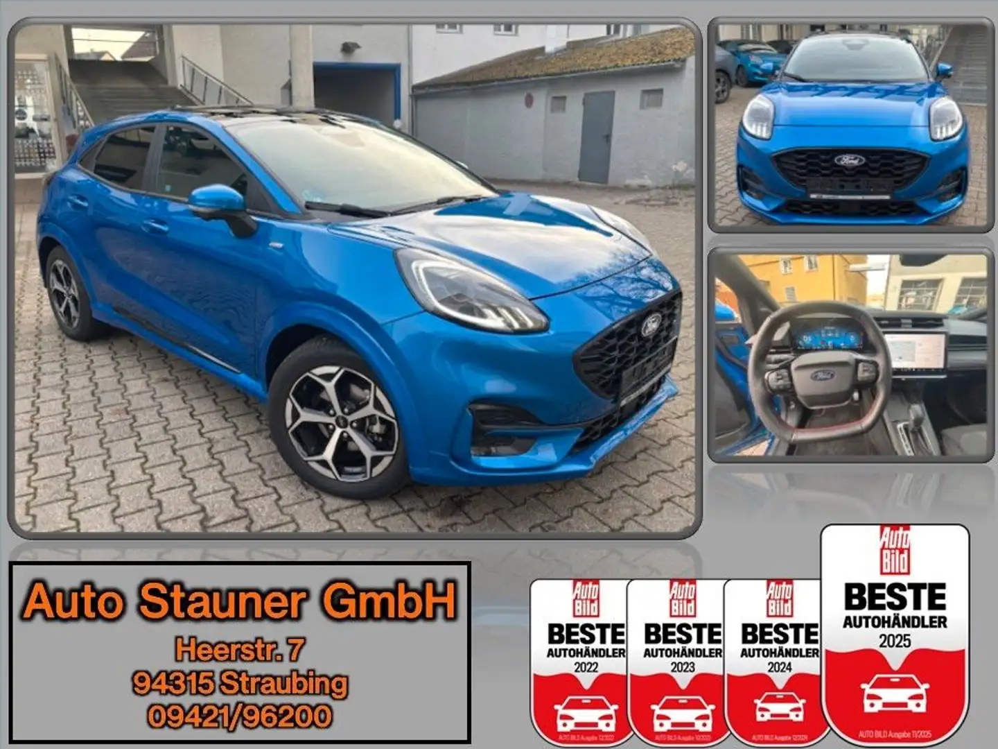 Ford Puma 1.0 EcoBoost MEHV ST-Line/PANO/AHK/ACC/SHZ/ Blau - 1
