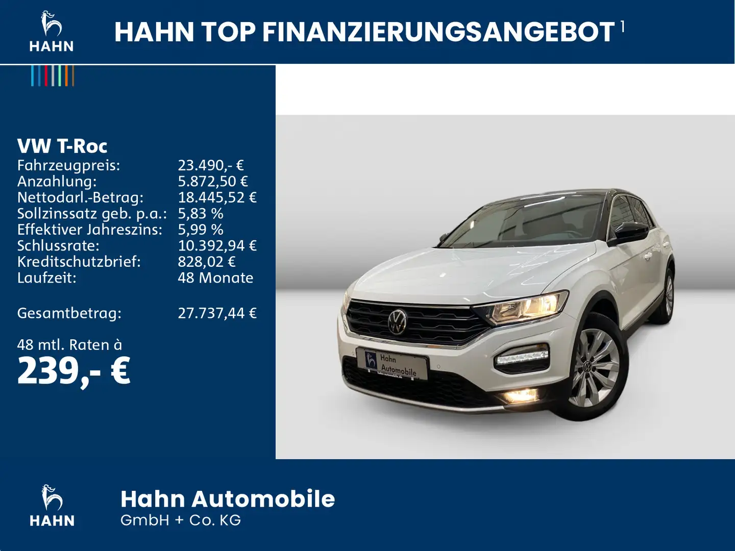 Volkswagen T-Roc 1.5 TSI DSG Sport ACC Klima Bluetooth Weiß - 2