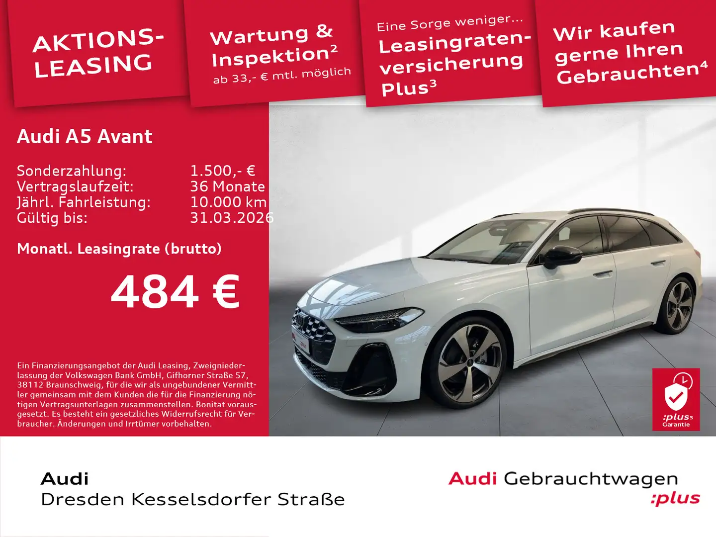 Audi A5 TFSI 110 kW S tronic LED Kamera ACC Weiß - 1