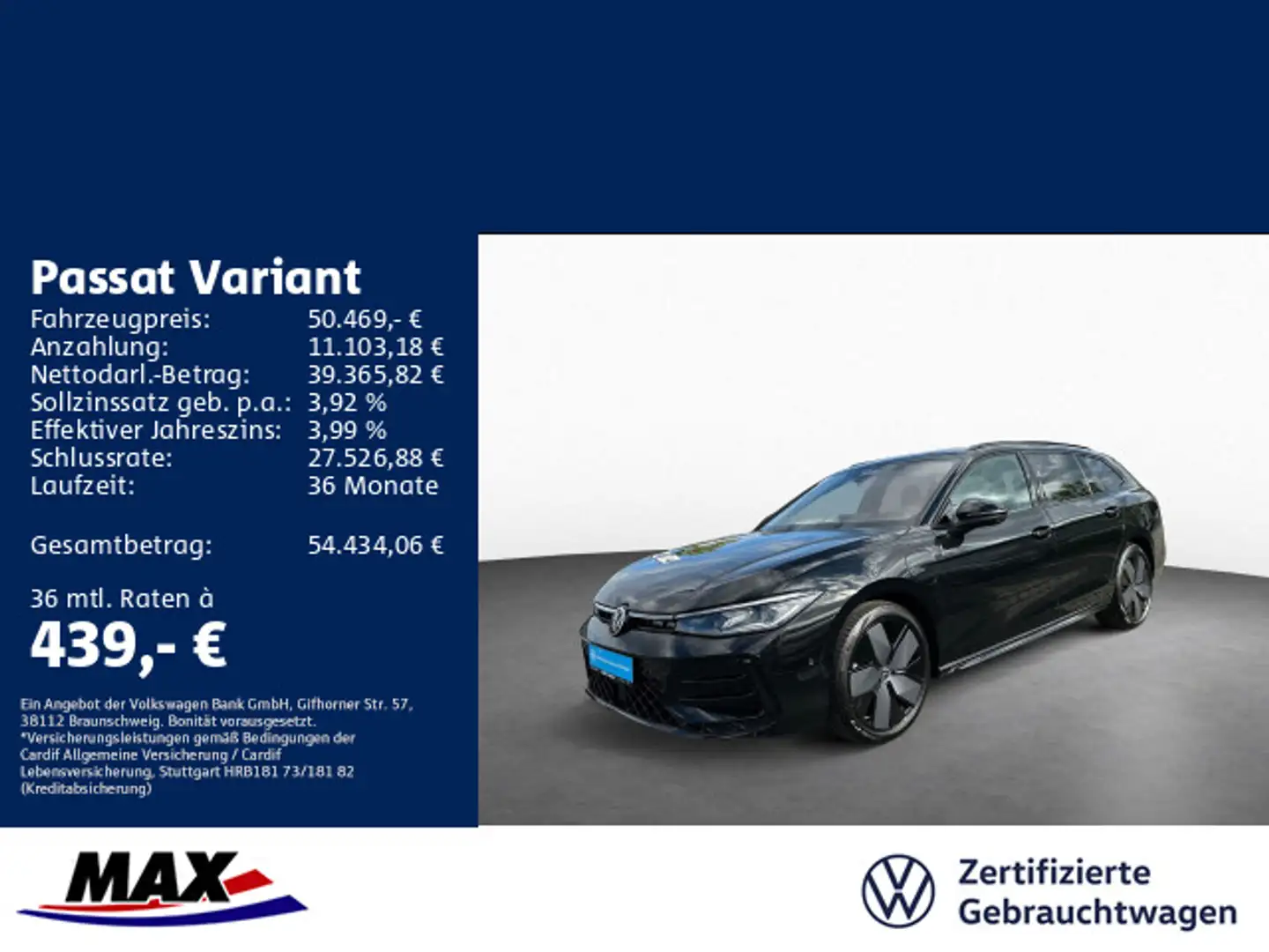 Volkswagen Passat Variant 1.5 TSI eHybrid R-LINE PANO+AHK+ Schwarz - 1