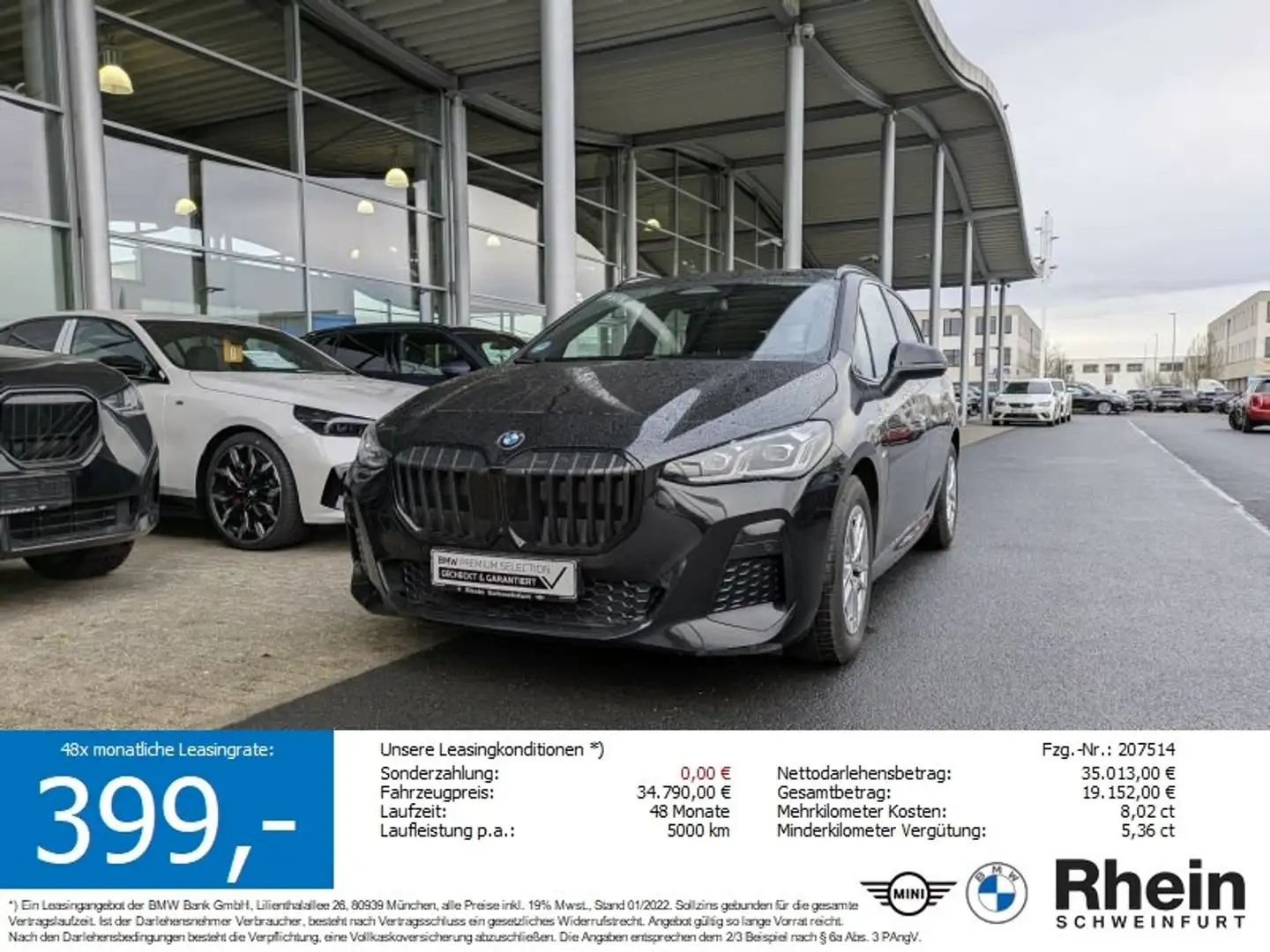 BMW 220 i Active Tourer M Sport Glasdach. AHK. HeadUp Noir - 1