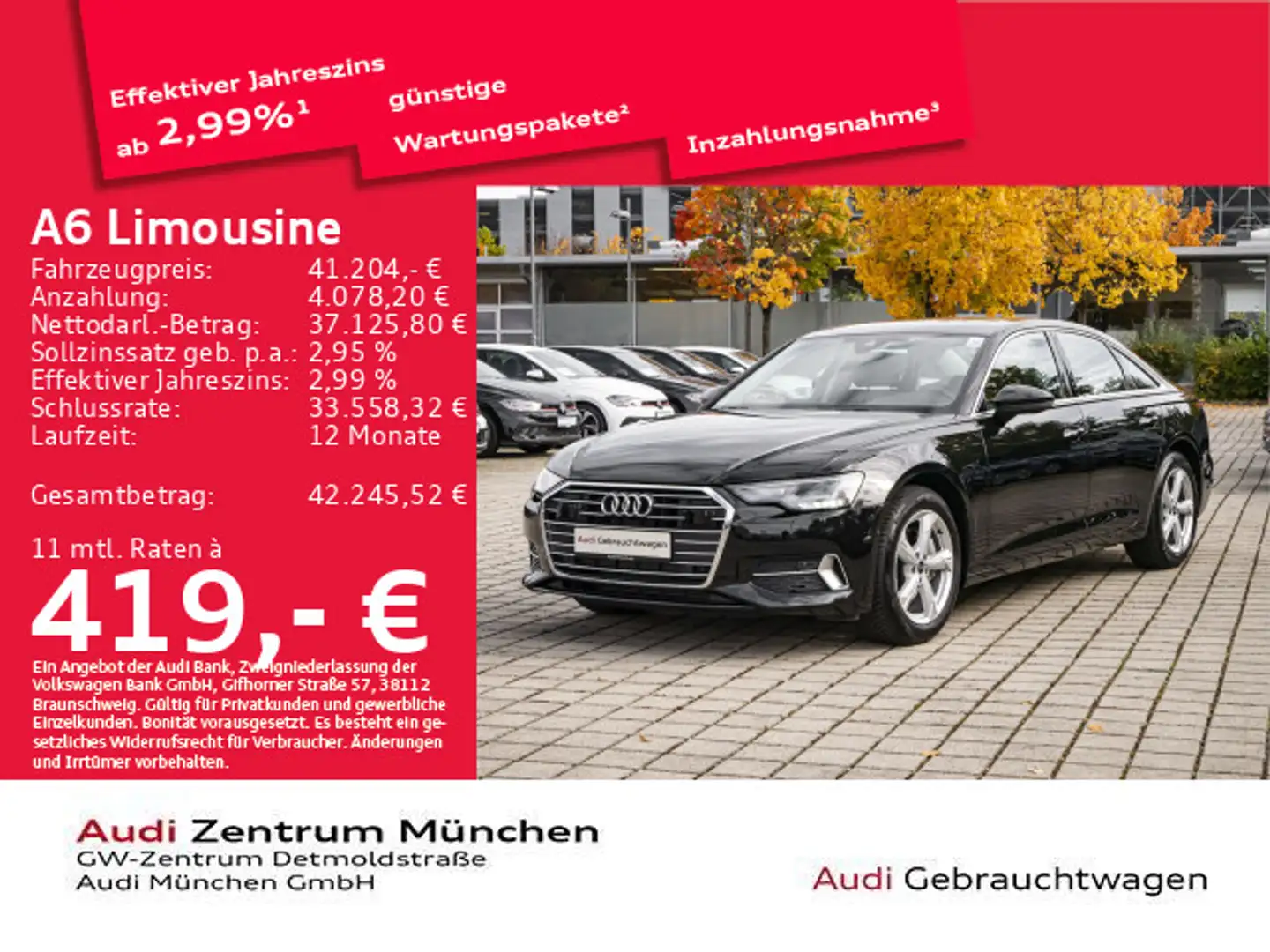 Audi A6 45 TFSI S tronic sport ACC/Navi Schwarz - 1