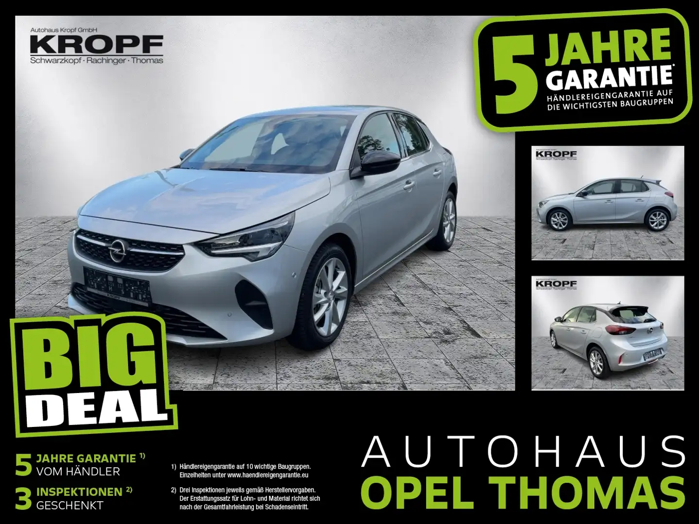 Opel Corsa F 1.2 Turbo Elegance LED+Fernlichtass.+AUT Silber - 1