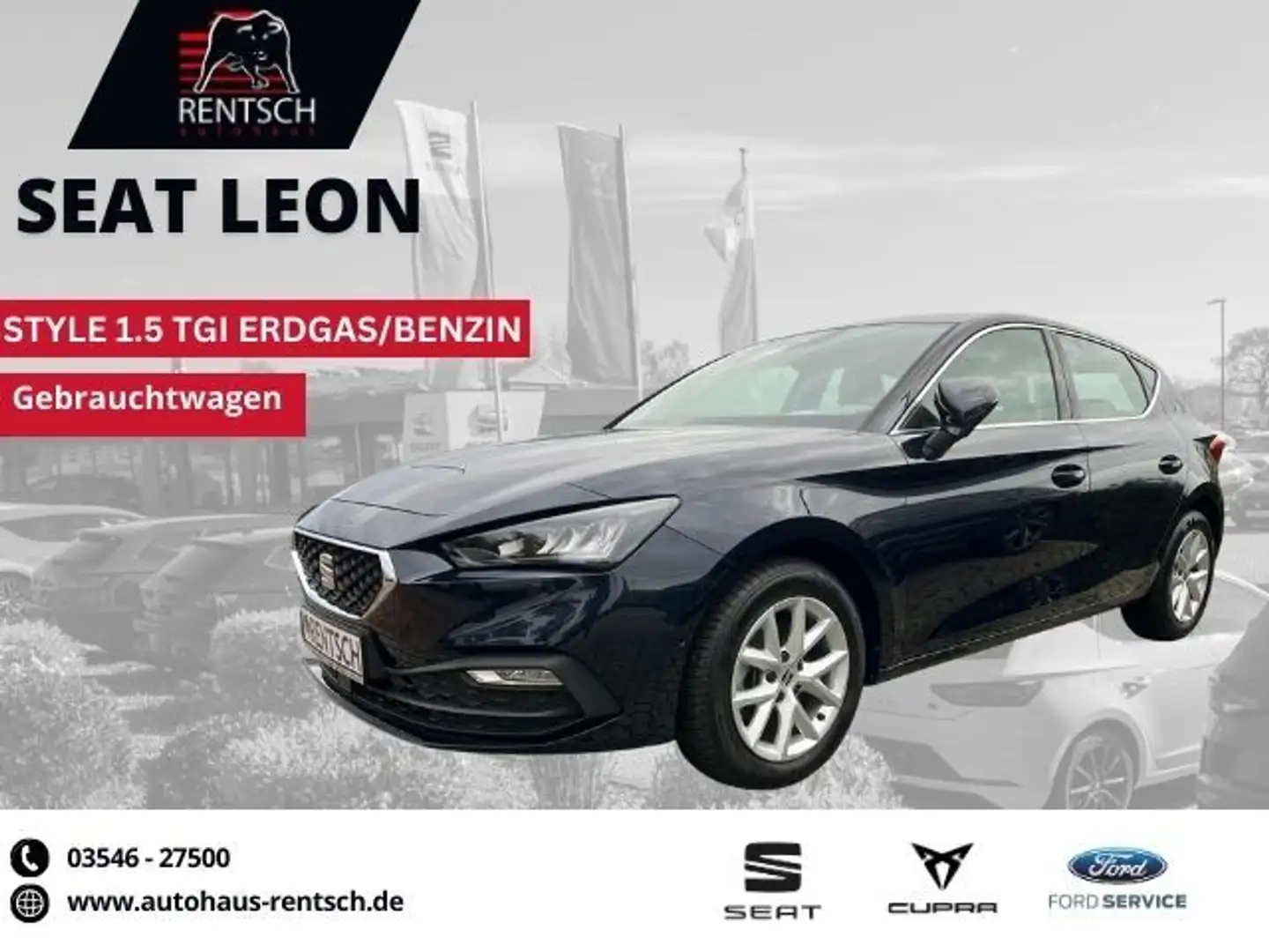 SEAT Leon 1.5 TGI Style *NAVI*LED*SHZ*KAMERA* Blau - 1