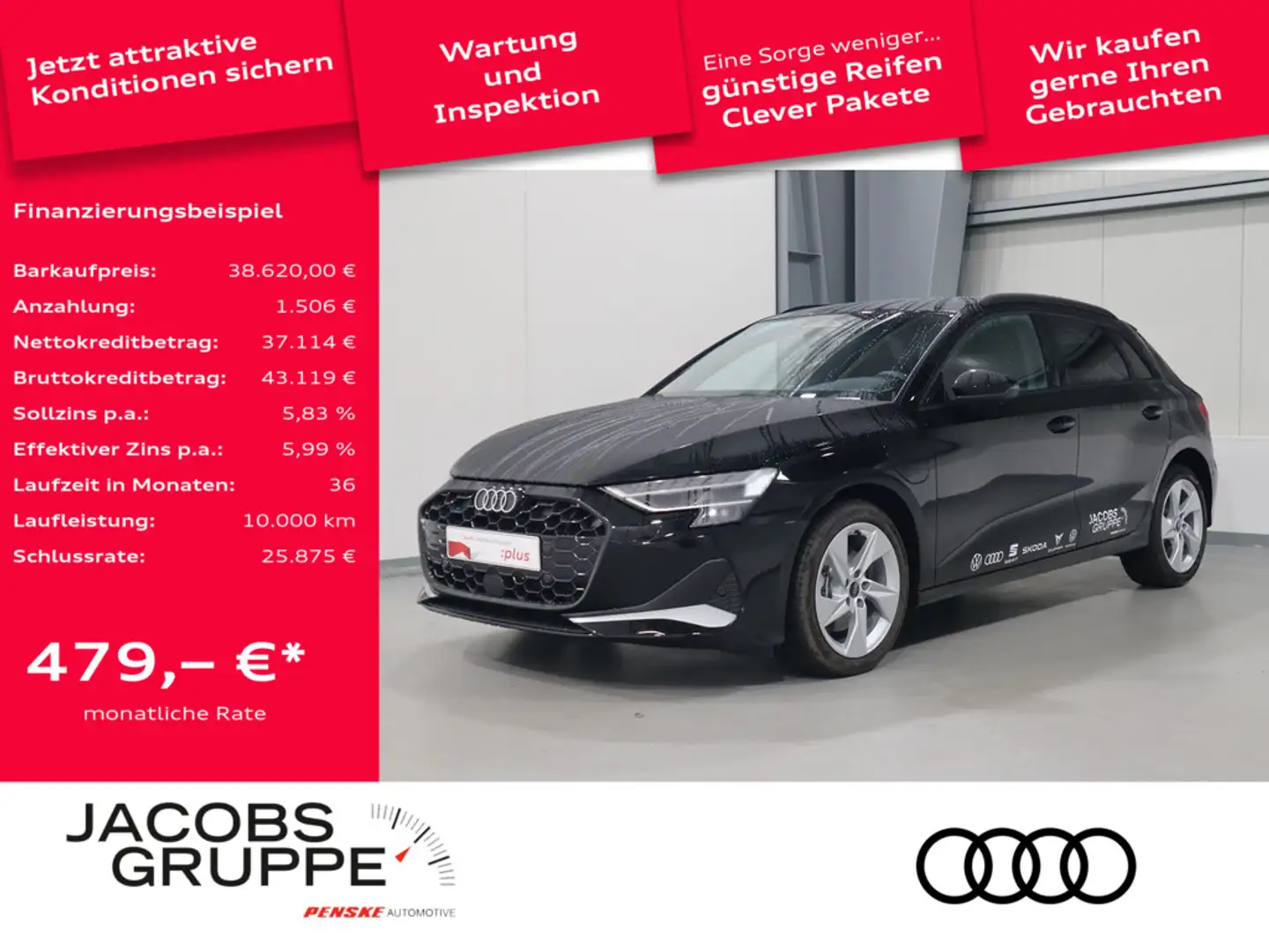 Audi A3 Sportback 40 TFSI e advanced Soundsystem/Klima plus/LED Scheinwerfe Schwarz - 1