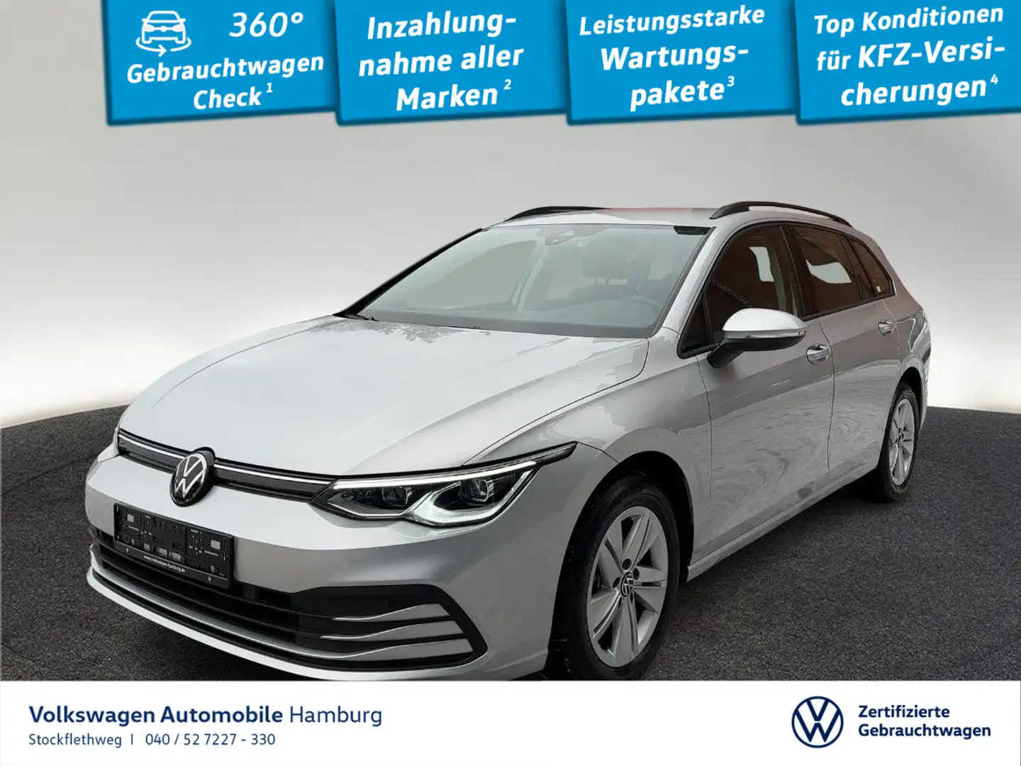 Volkswagen Golf Variant Golf VIII Variant 1.5 eTSI Life DSG AHK Navi ACC Silber - 1