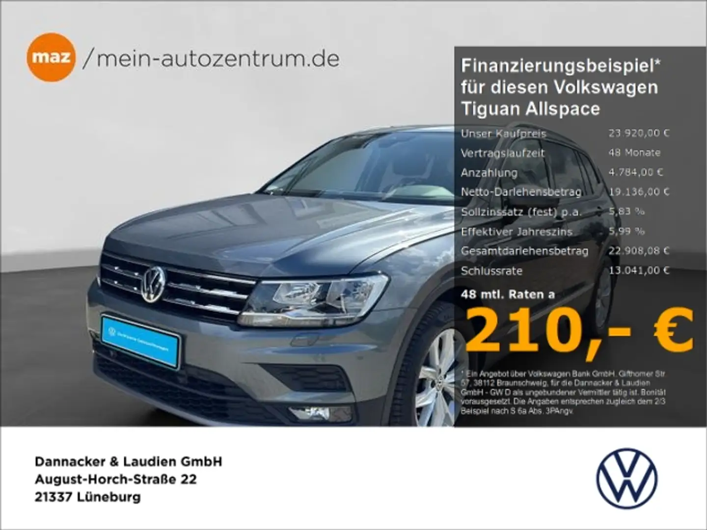Volkswagen Tiguan Allspace 1.5 TSI Comfortline Alu ACC App- Grau - 1