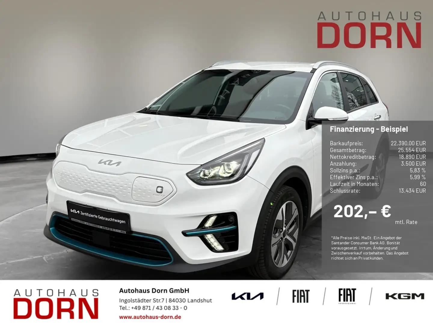 Kia e-Niro 64 kWh Vision LED Paket On Board Charger Weiß - 1