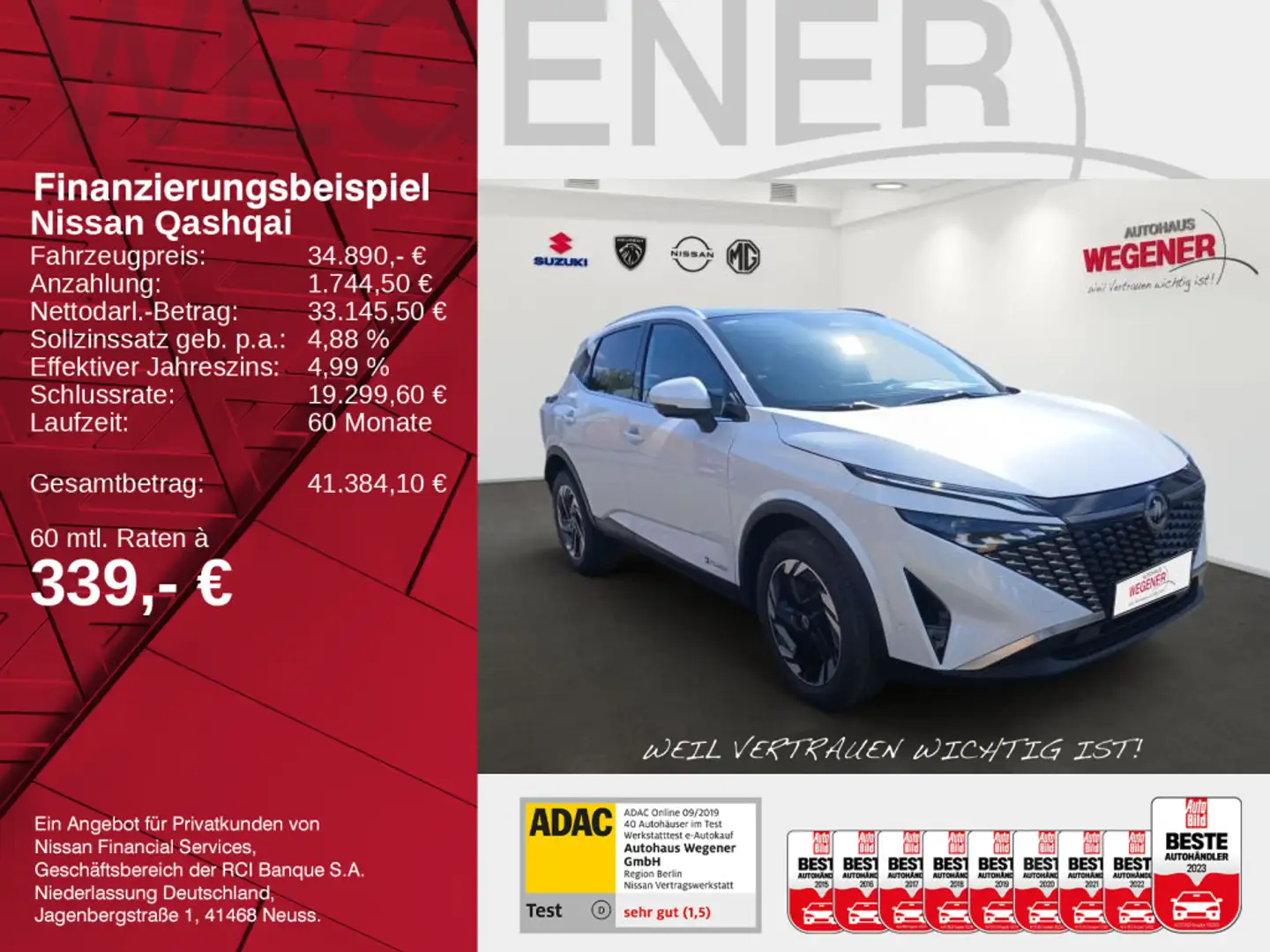 Nissan Qashqai QASHQAI N-CONNECTA 1.5 VC-T e-POWER SHZ LHZ BFS Blanc - 2