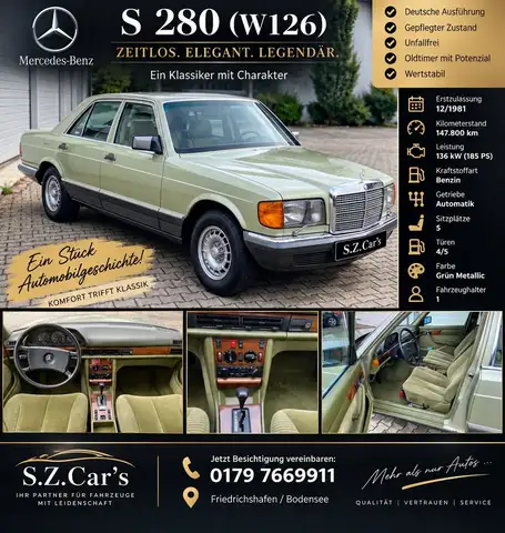 Mercedes-Benz S 280 SE280/Klima/1-Besitzer/Oldtimer