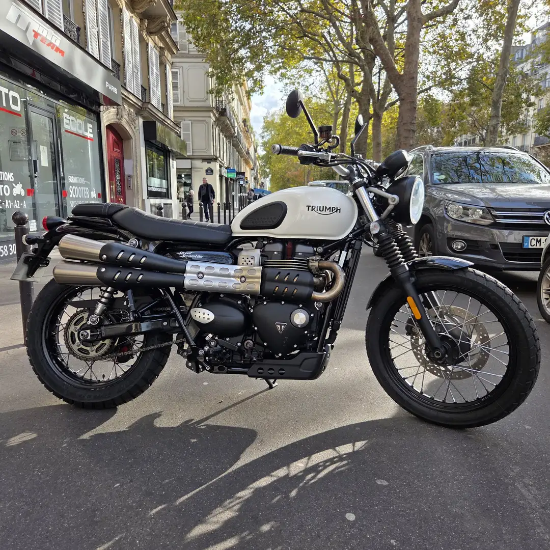 Triumph Street Scrambler Blanc - 2