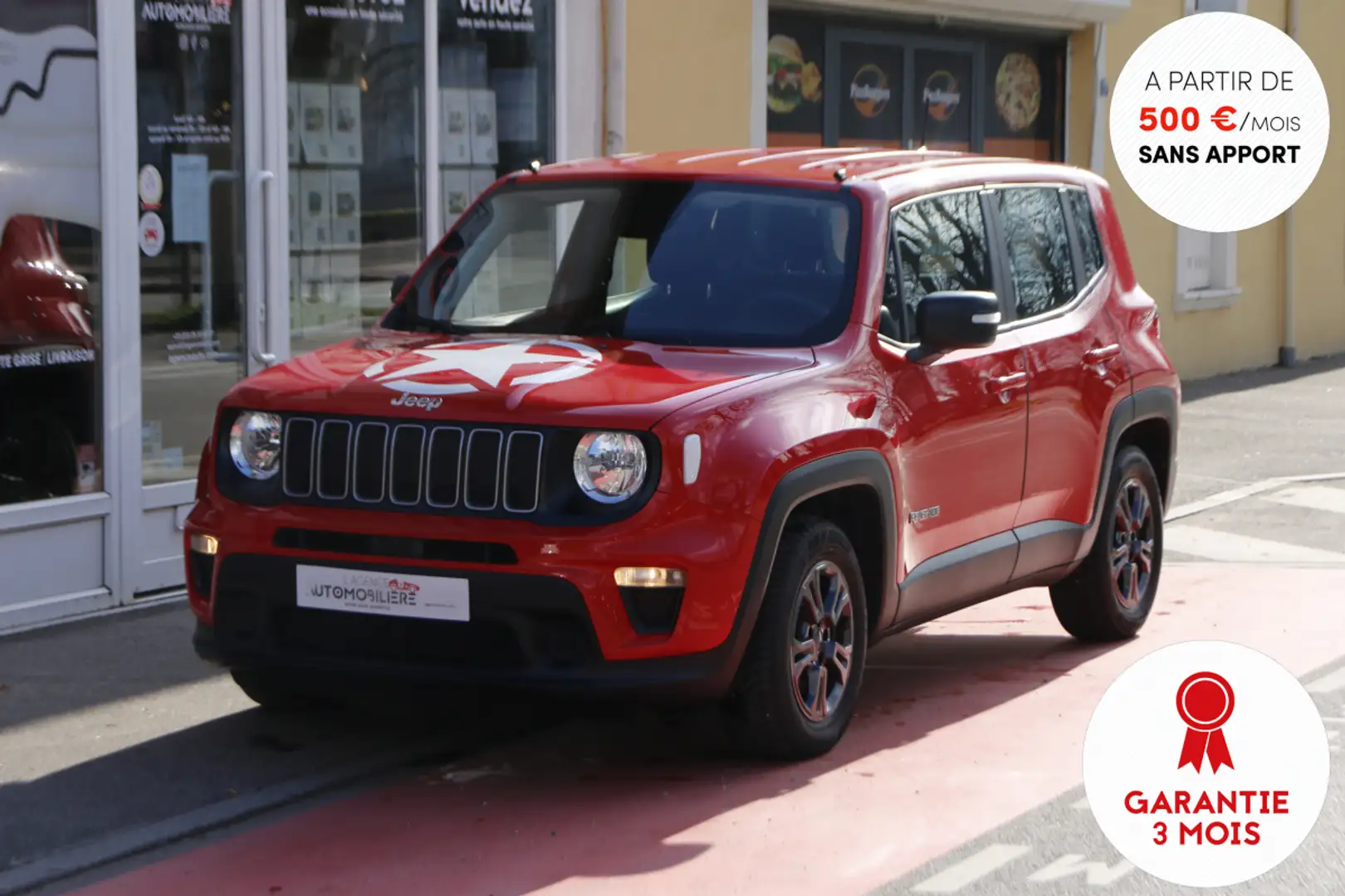 Jeep Renegade 1.5 GSE e-Hybrid 130 Longitude DCT7(1ère main, at Rouge - 1