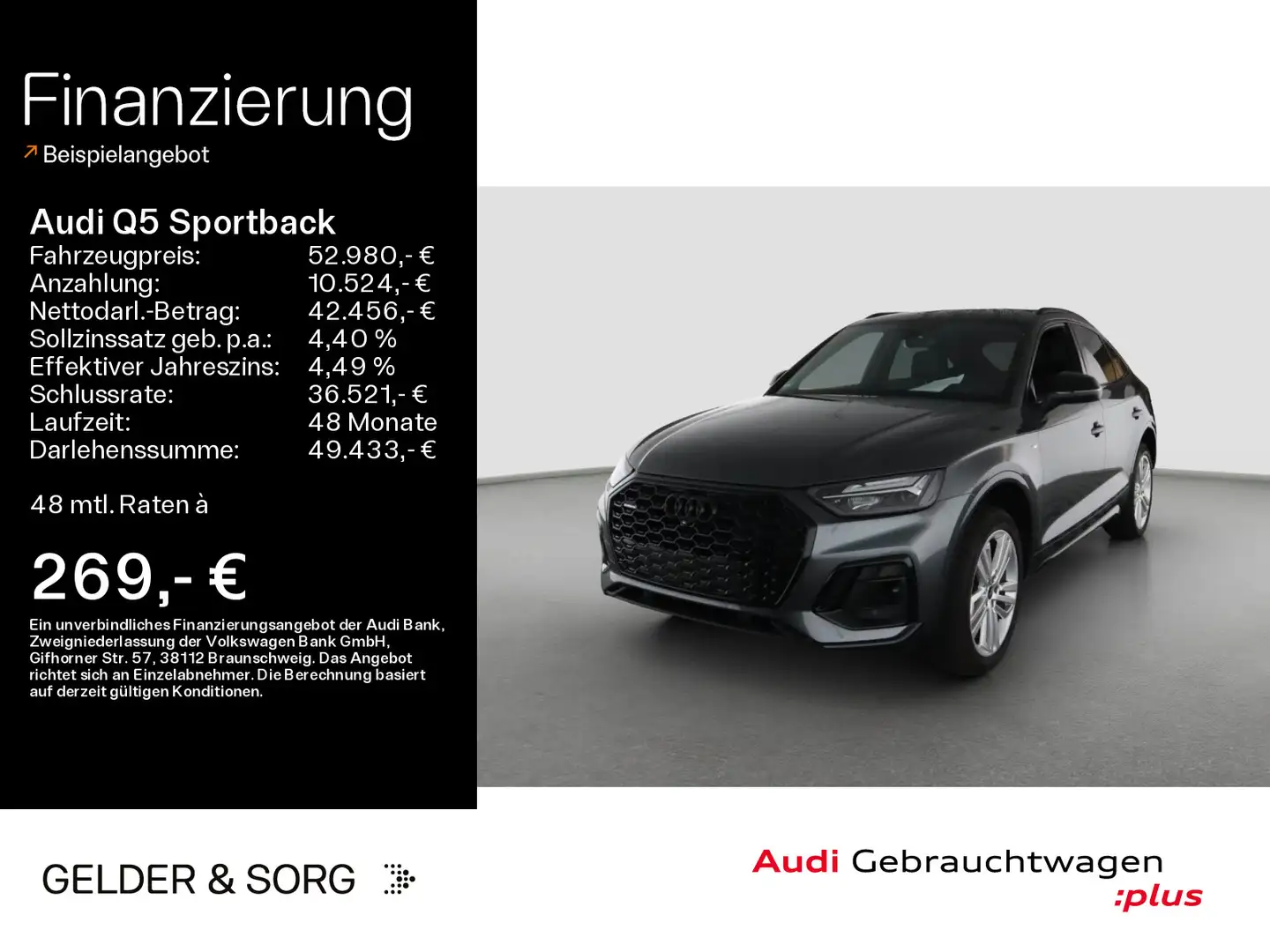 Audi Q5 45 TFSI qu. S line Pano*360°*Stand Gris - 1