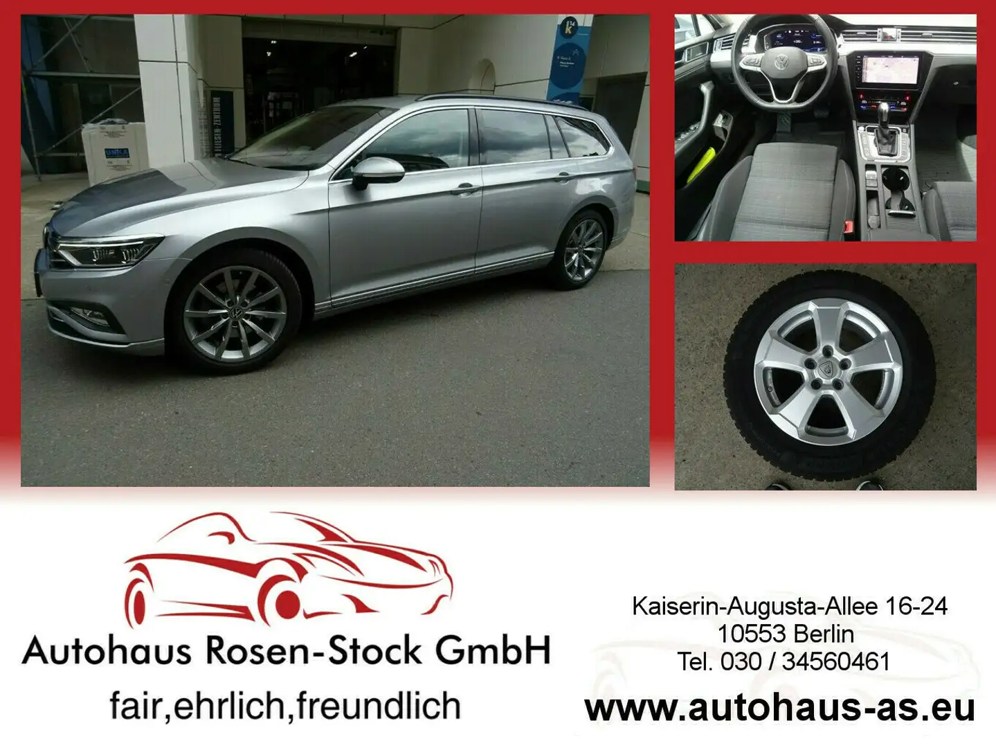 Volkswagen Passat Variant 2,0 TDI Autom,360°,AHK,ACC,IQ-Laser Argent - 1