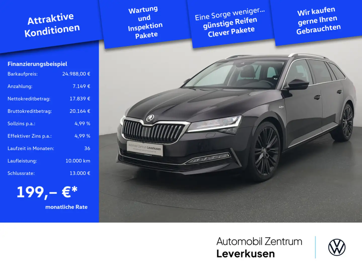 Skoda Superb Combi 2.0 L&K 4x4 AHK ACC STANDHZ LED Schwarz - 1