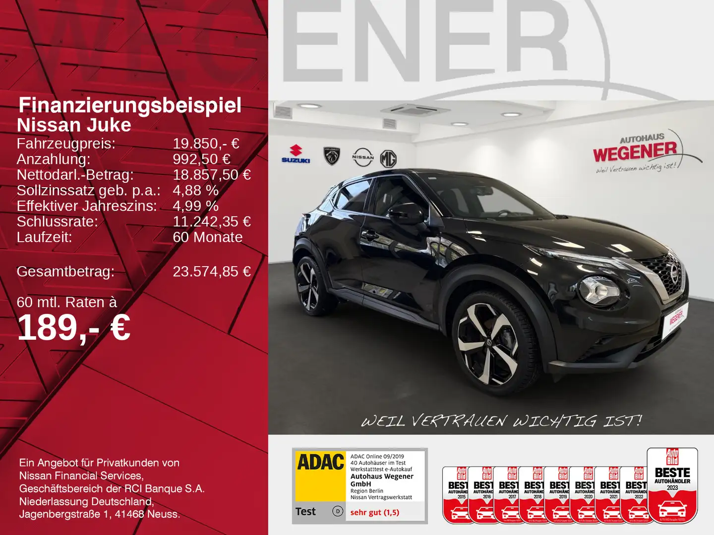 Nissan Juke JUKE TEKNA AT +SHZ+NAVI+BOSE+Leder+ProPilot+360° Noir - 2