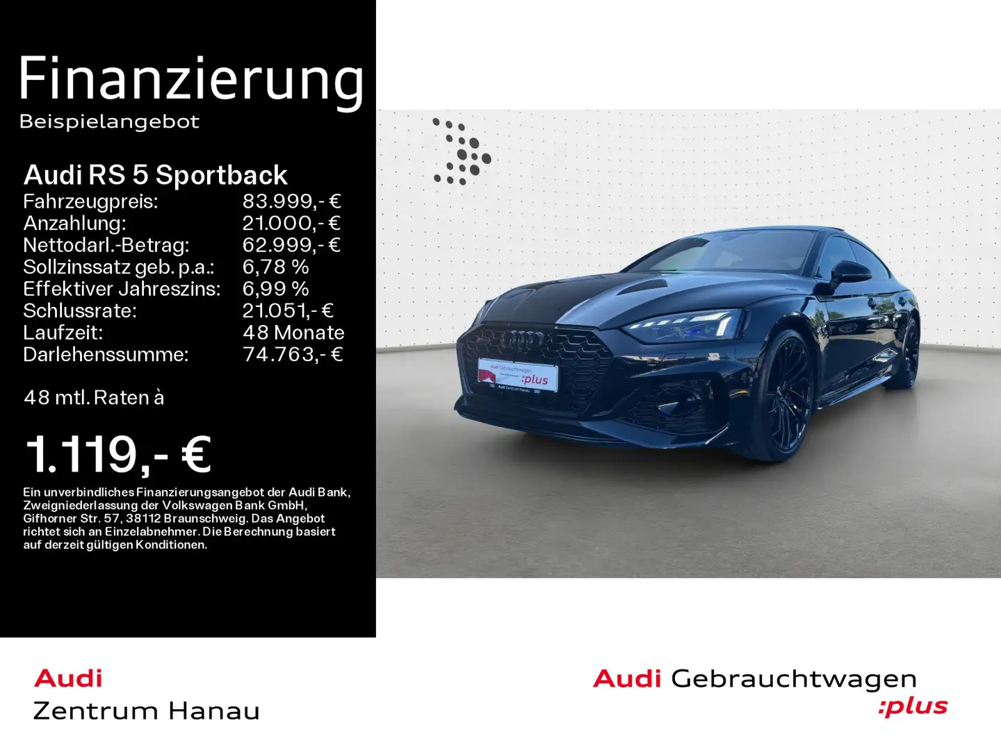 Audi RS5 *NAVI-PLUS*HUD*RS-AGA*PANO*OPTIK-P Schwarz - 1