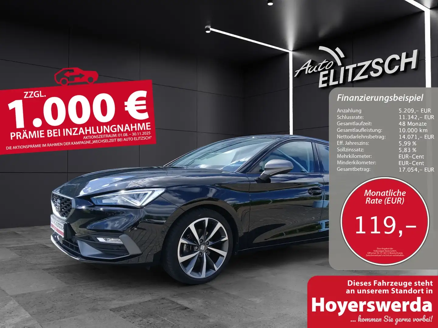 SEAT Leon eTSI FR DSG STH LED Navi ACC RFK SH LM Schwarz - 1