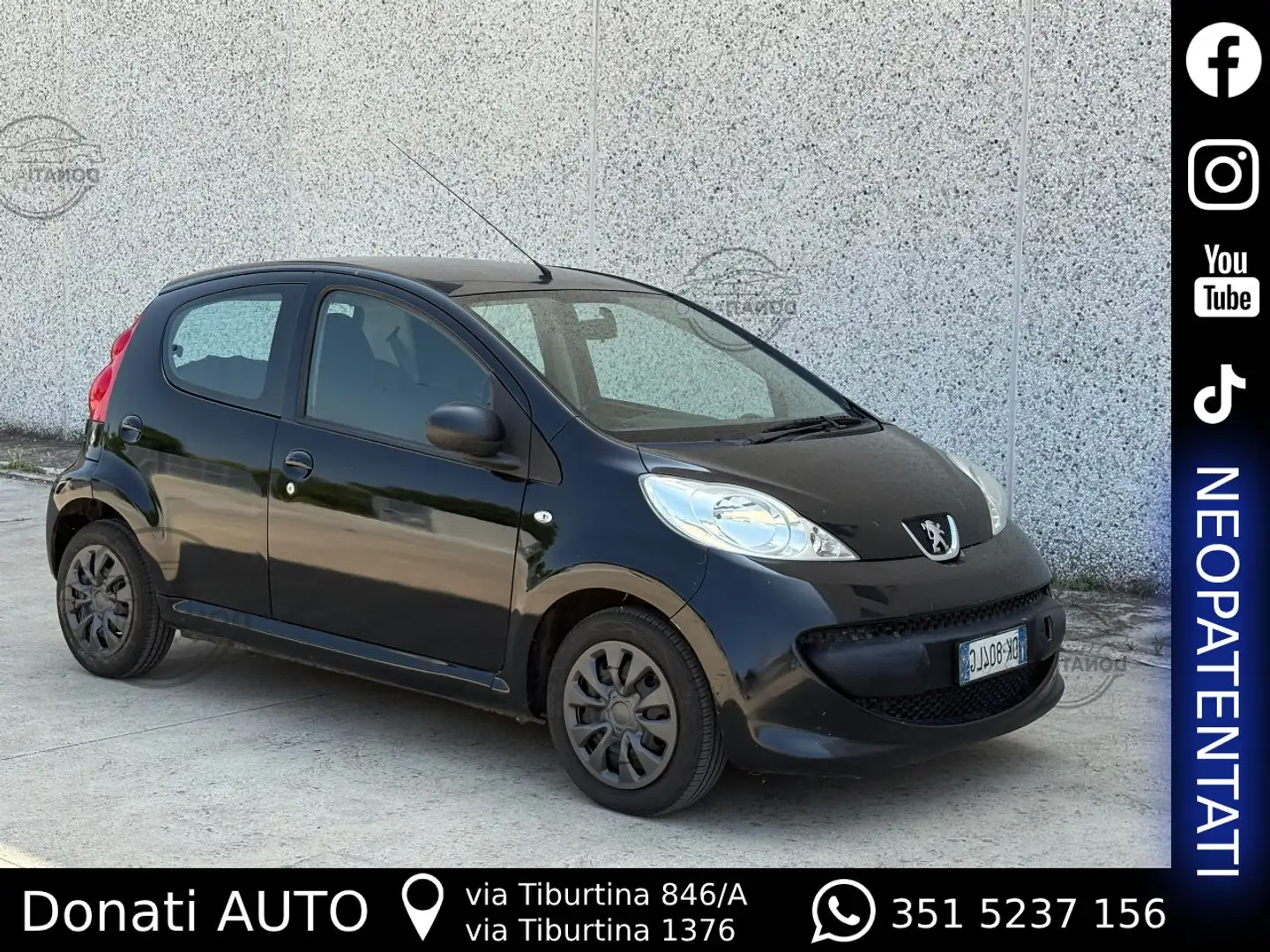 Peugeot 107 5p 1.0 Benzina 12v Neopatentati Cambio Manuale Negro - 1