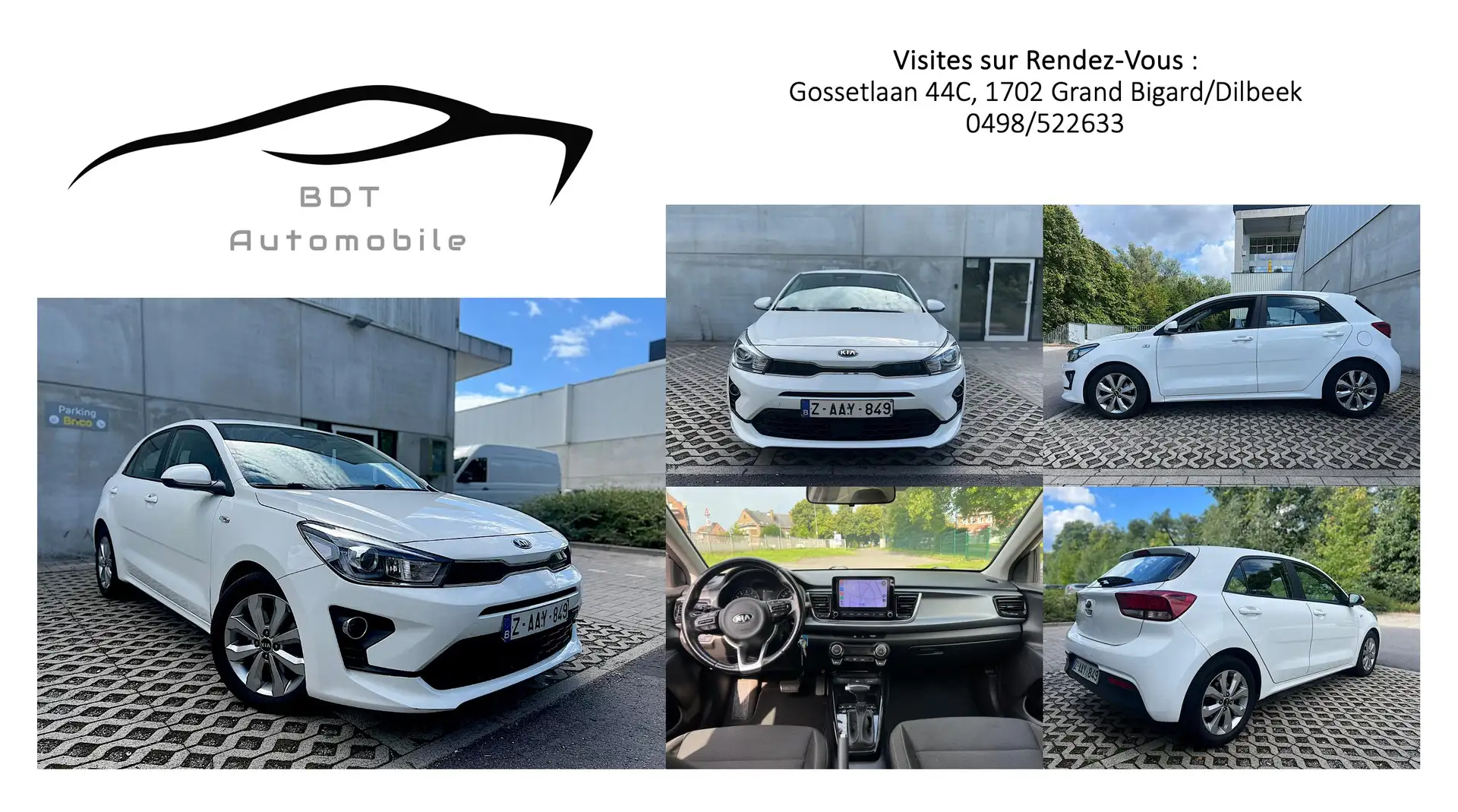 Kia Rio 1.0 Boite Auto GPS Caméra CarPlay TVADéduct Wit - 1