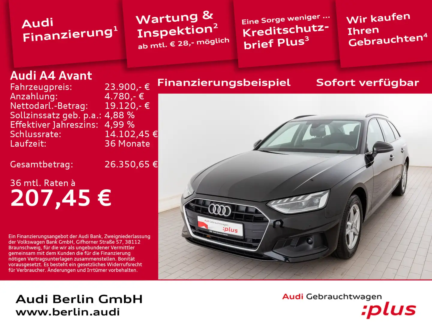 Audi A4 35 TDI S tr. LED NAVI ACC RFK Schwarz - 1