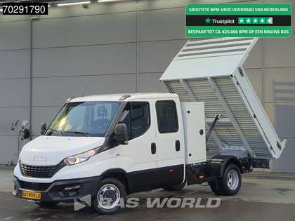 Iveco Daily 35C14 Open Laadbak met Kist Dubbel Cabine Dubbellu