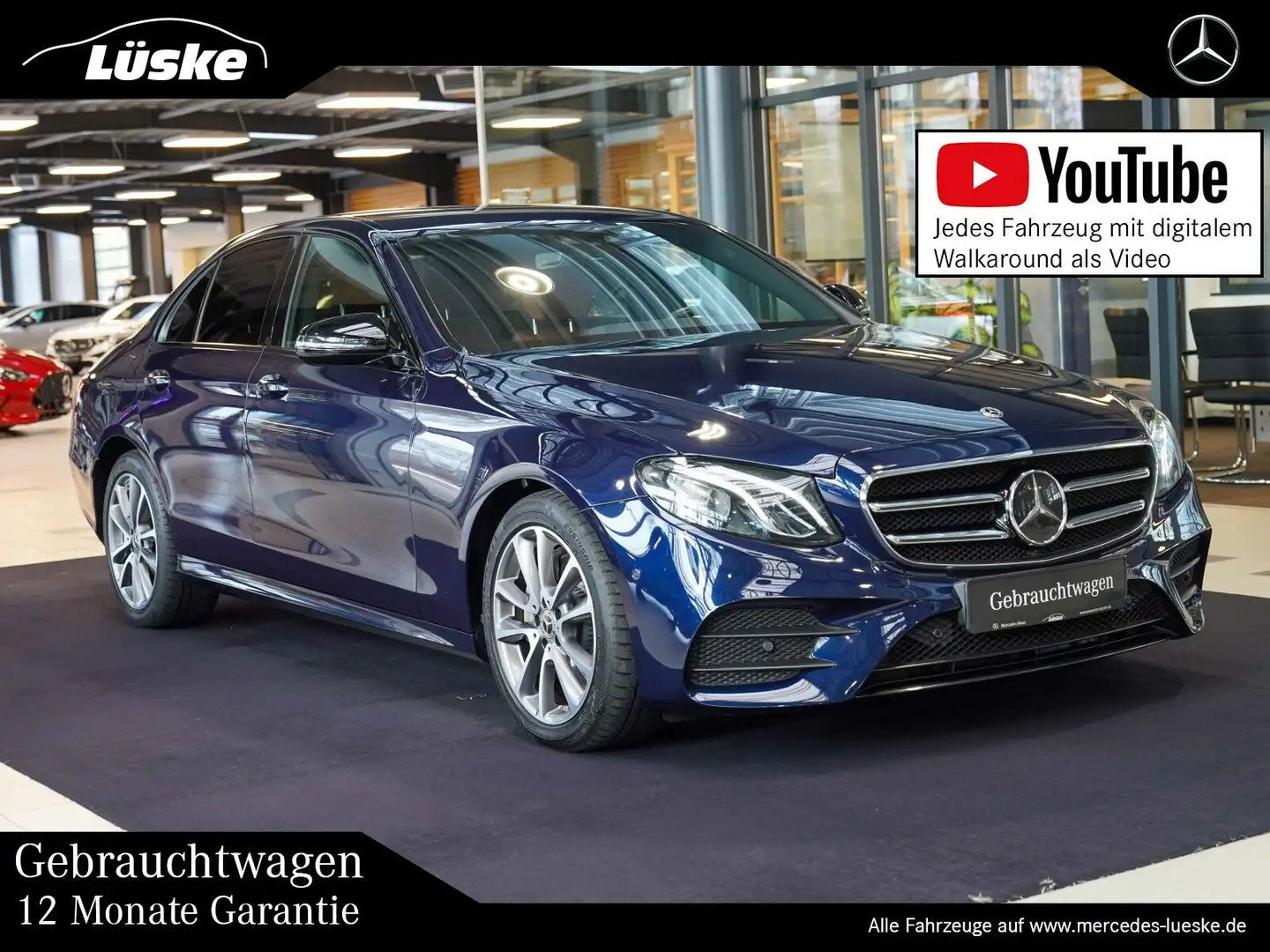 Mercedes-Benz E 220 E 220 d AMG Line Night Burmester Fahrassistenz Blau - 1