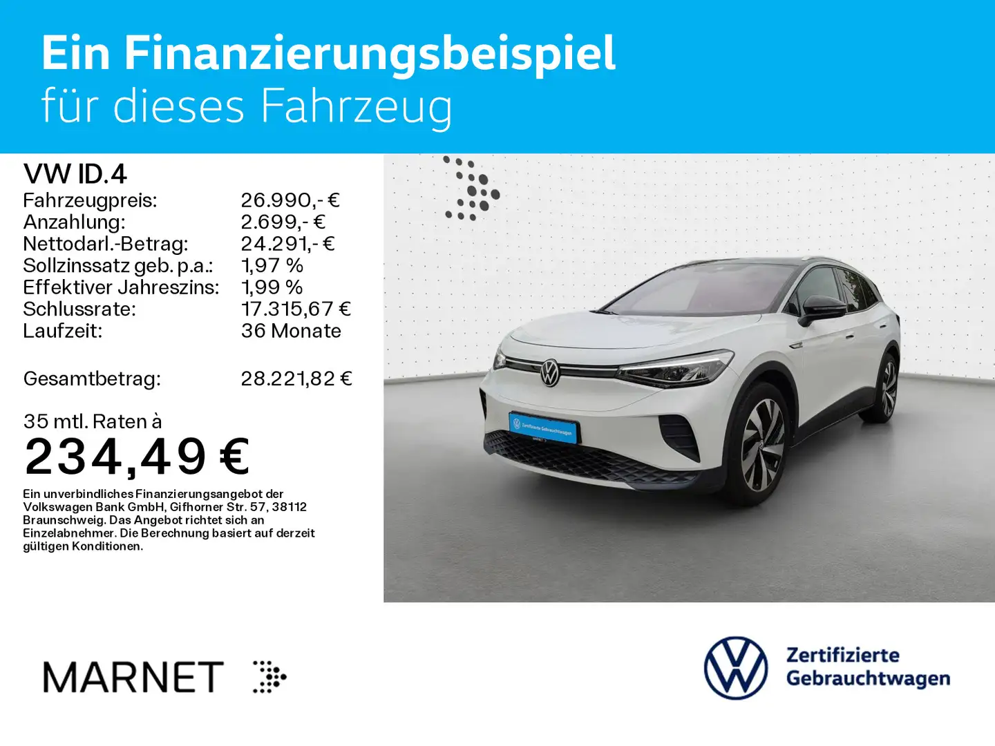 Volkswagen ID.4 Pro Performance 1st Navi*AHK*Wärmep.*Matrix Weiß - 2