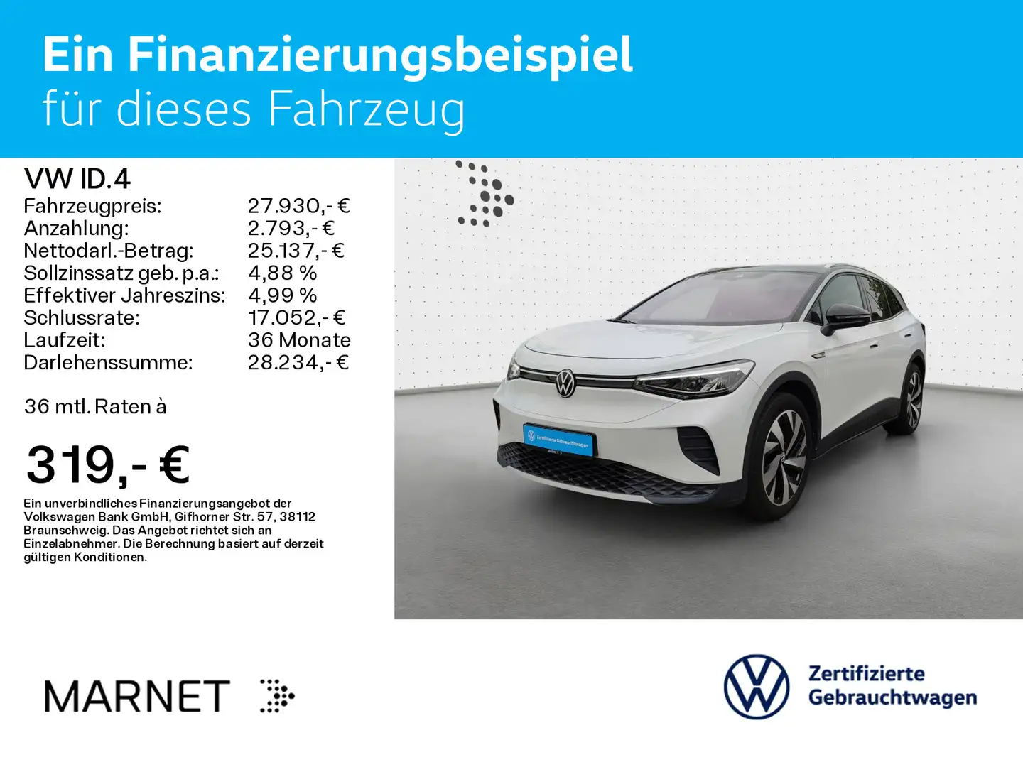 Volkswagen ID.4 Pro Performance 1st Navi*AHK*Wärmep.*Matrix Weiß - 2