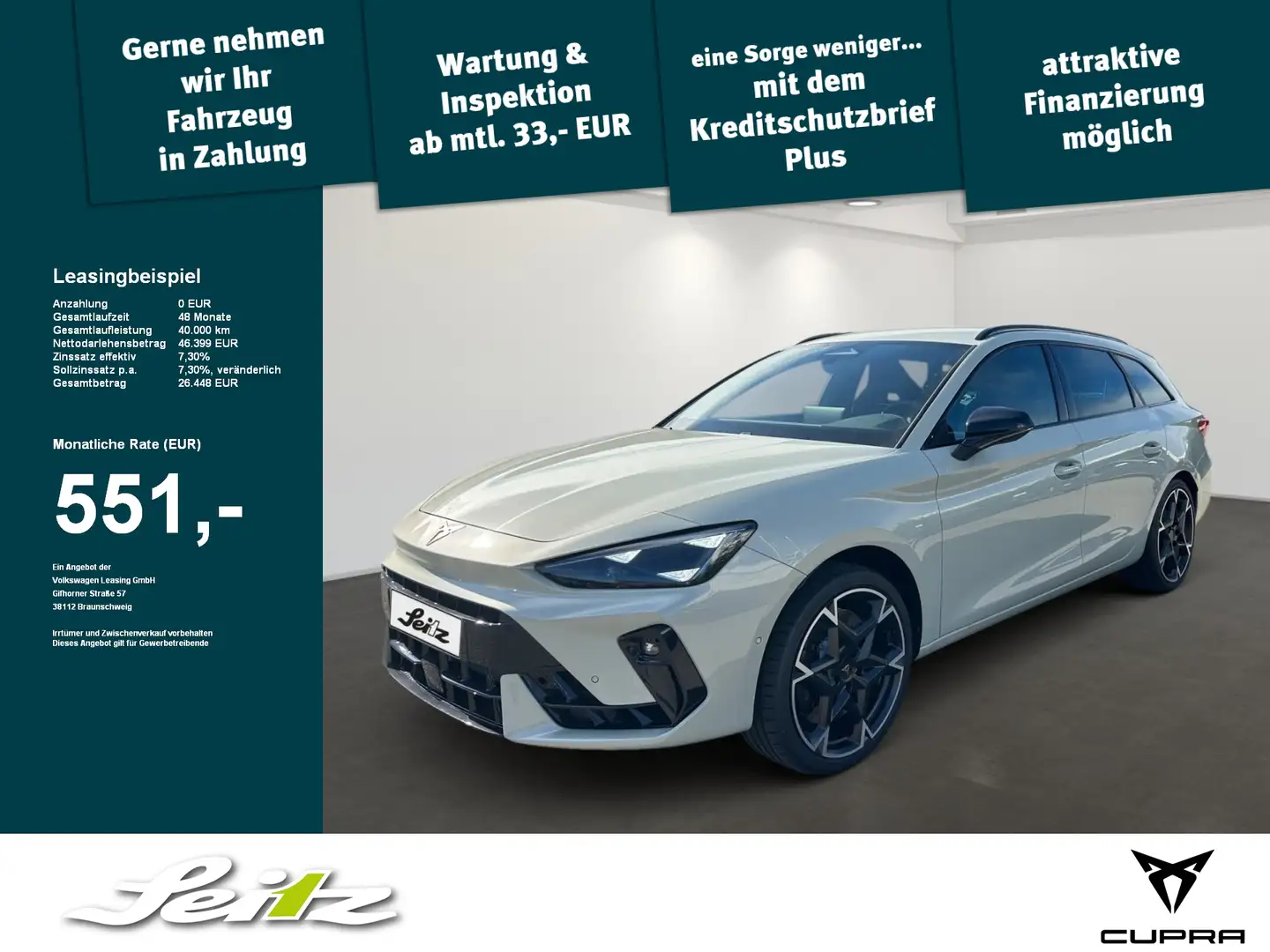 CUPRA Leon Sportstourer 2.0 TSI 4Drive VZ *AHK*MATRIX*NAVI* Gris - 1