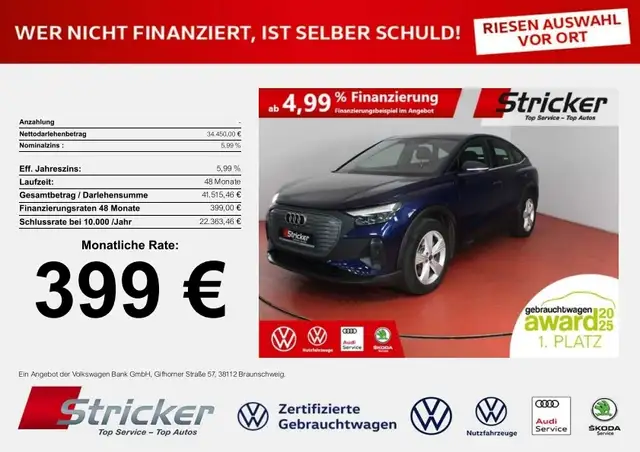Audi Q4 e-tron Sportback 40 399,-ohne Anzahlung Navi Kamera