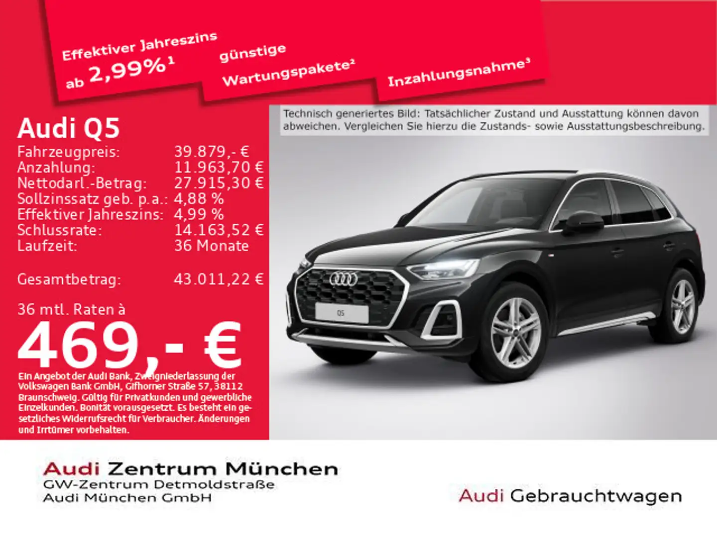 Audi Q5 40 TDI qu. S tronic 2x S line AHK/Navi+/Kamer Schwarz - 1