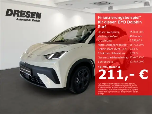 BYD Dolphin Comfort/43,2 kWh/Regensensor/360 Kamera/Navi/Sitzh