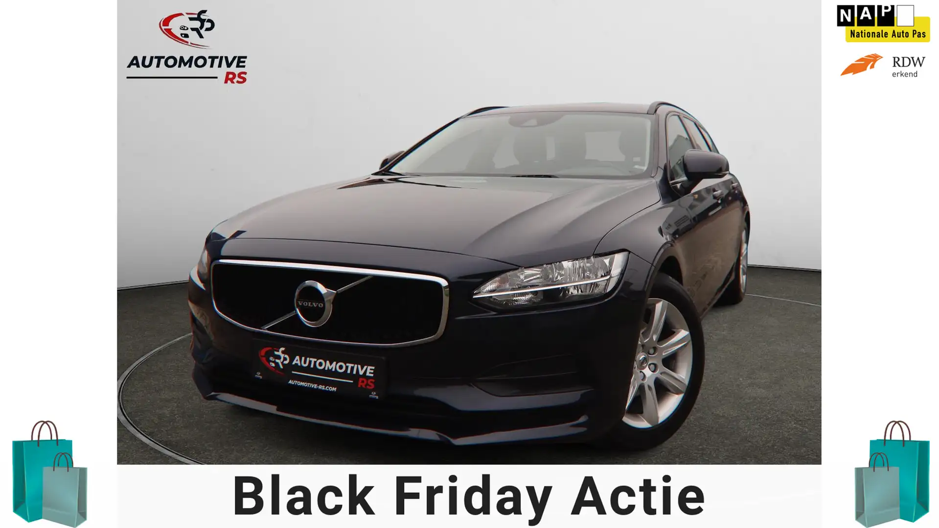 Volvo V90 2.0 D3 Kinetic|Navi Parkpilot Nap Trekhaak Cruise Blauw - 1