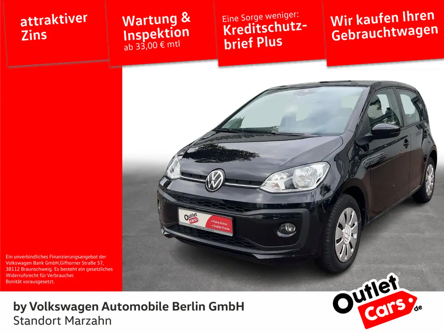 Volkswagen up! 1.0 Klima Radio Ganzjahresreifen SHZ Schwarz - 1