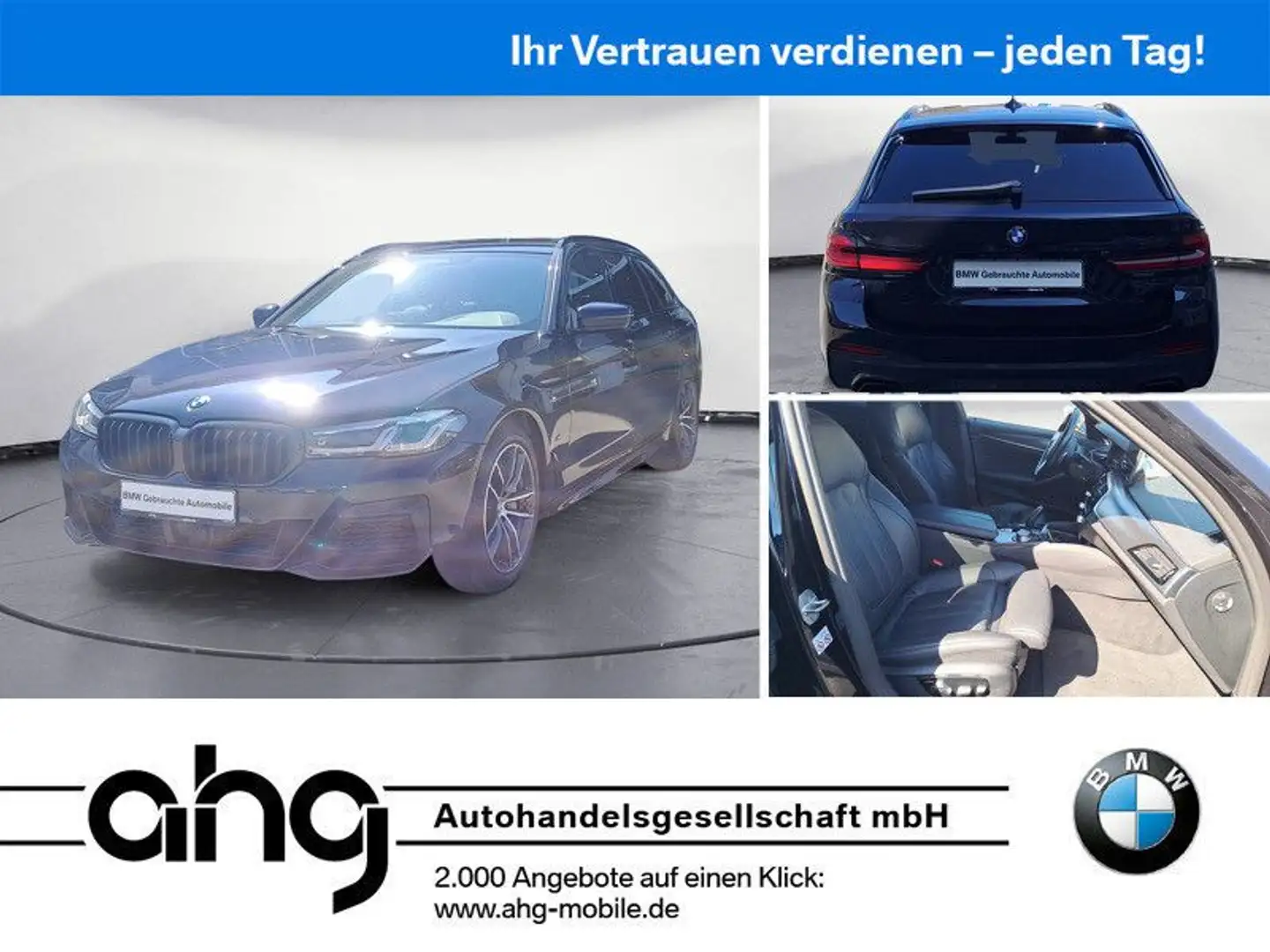 BMW 530 d xDrive Touring M Sport HIFI Leder Dakota Ko Schwarz - 1