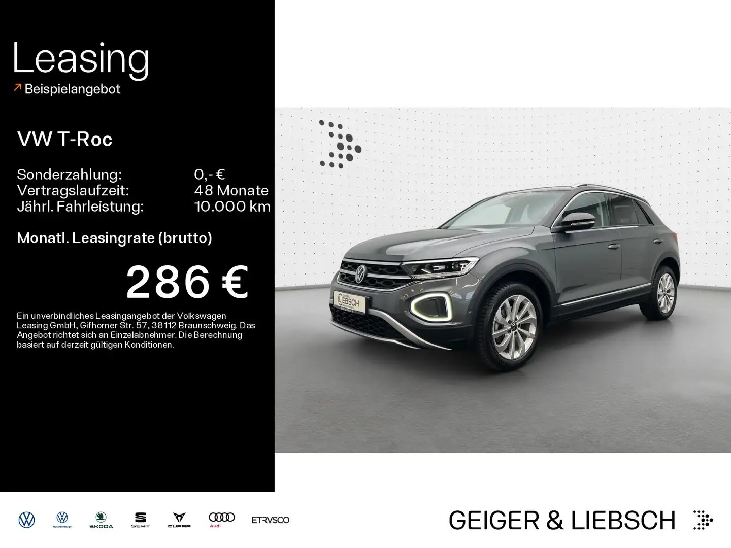 Volkswagen T-Roc T-ROC 1.5 TSI DSG STYLE*LED*AHK*PDC*SHZ*NAVI*KLI Grau - 1