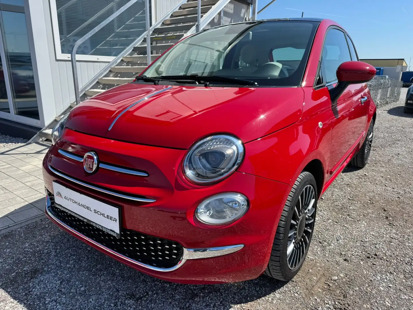 Fiat 500 1.2i Lounge_Klima_Glasdach Rot - 1