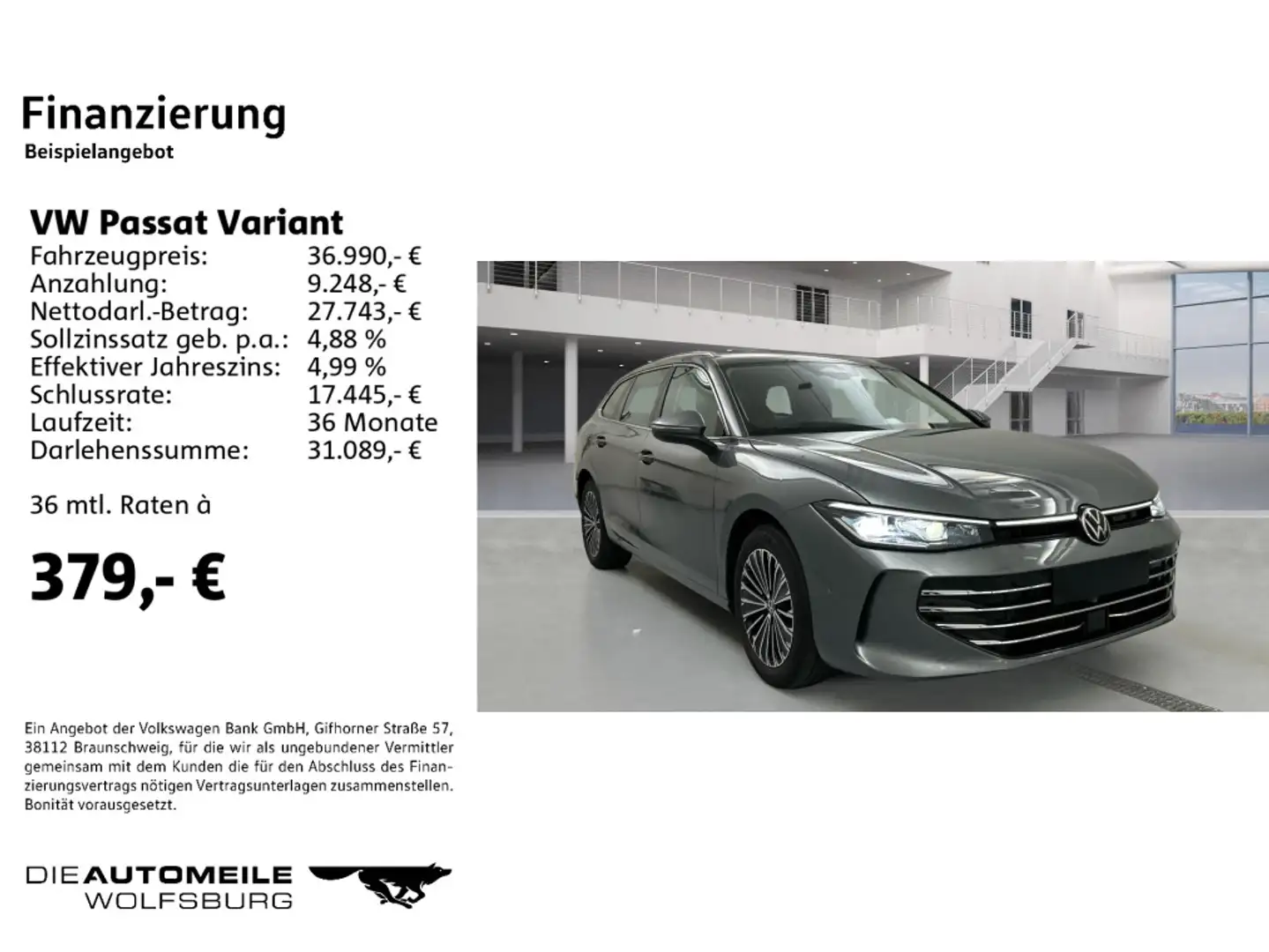 Volkswagen Passat Variant 1.5 eTSI DSG Elegance NAVI/IQ/HEA Grau - 2