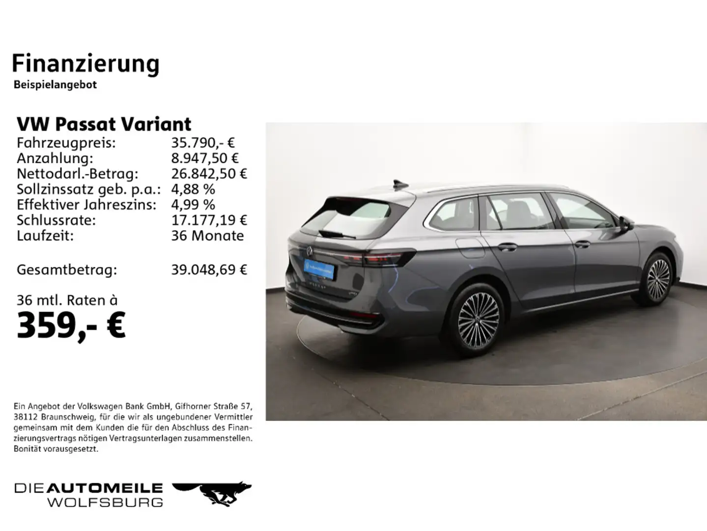 Volkswagen Passat Variant 1.5 eTSI DSG Elegance NAVI/IQ/HEA Grau - 2