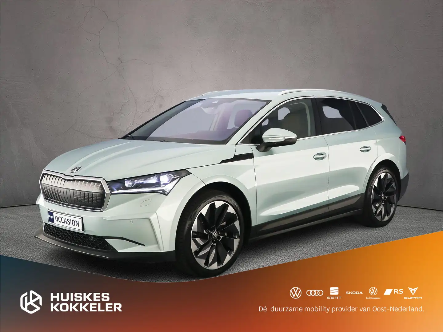 Skoda Enyaq iV 80 204pk Automaat Warmtepomp, Trekhaak, Lederen Gris - 1