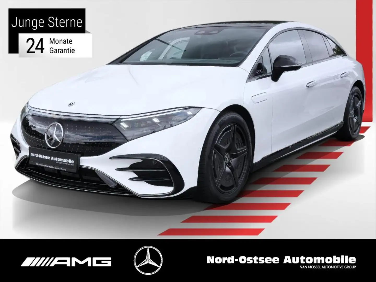 Mercedes-Benz EQS 350 AMG NIGHT PANO 360° HUD BURMESTER MEMORY Blanco - 1
