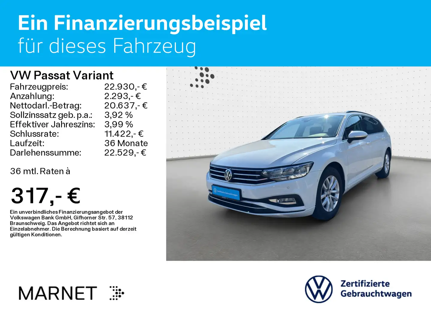 Volkswagen Passat Variant 2.0 TDI DSG  Business* Navi*AHK*P Blanc - 2