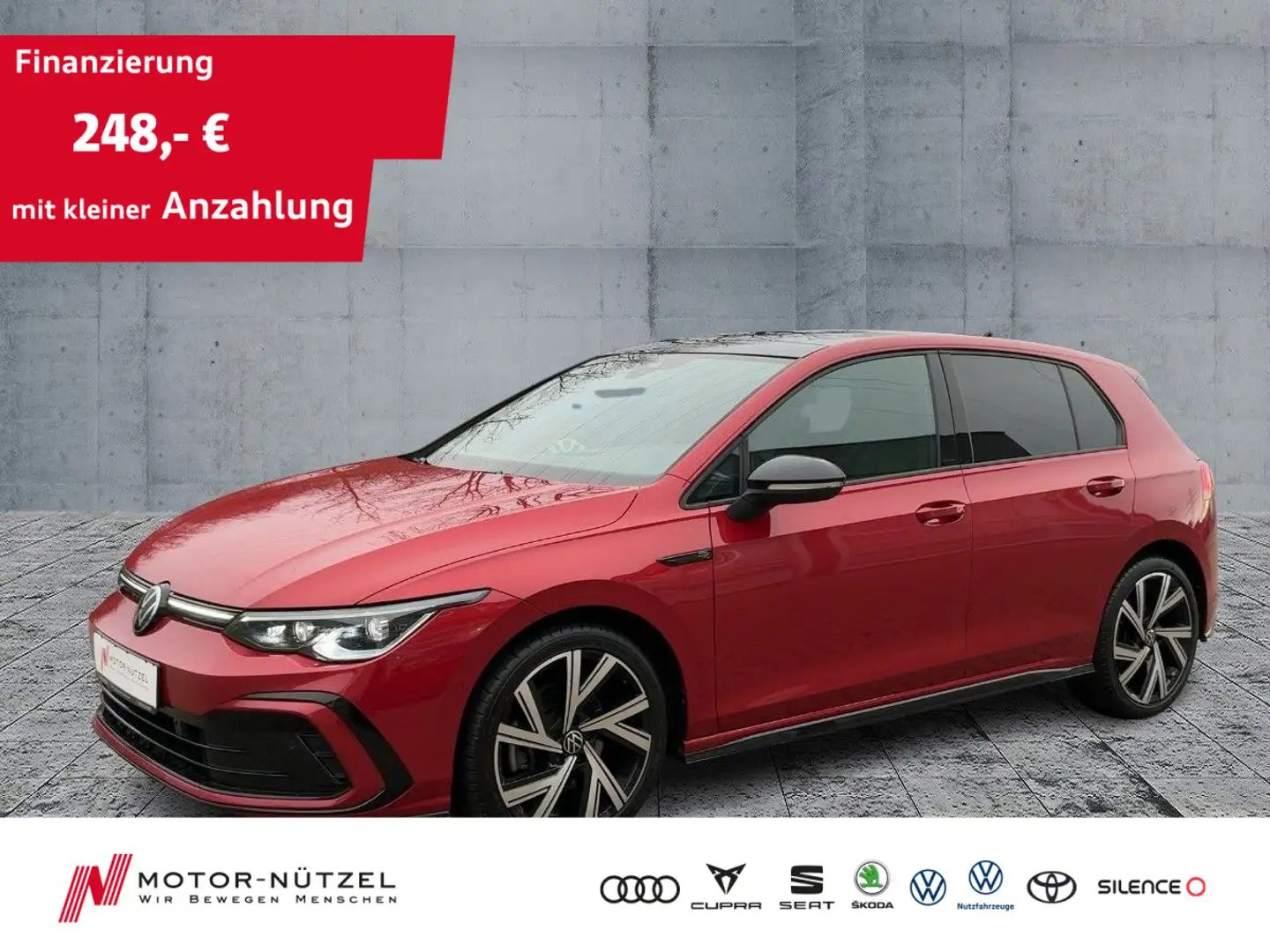 Volkswagen Golf VIII 1.5 TSI R-LINE MATRIX+APP+PANO+HARMAN Rot - 1
