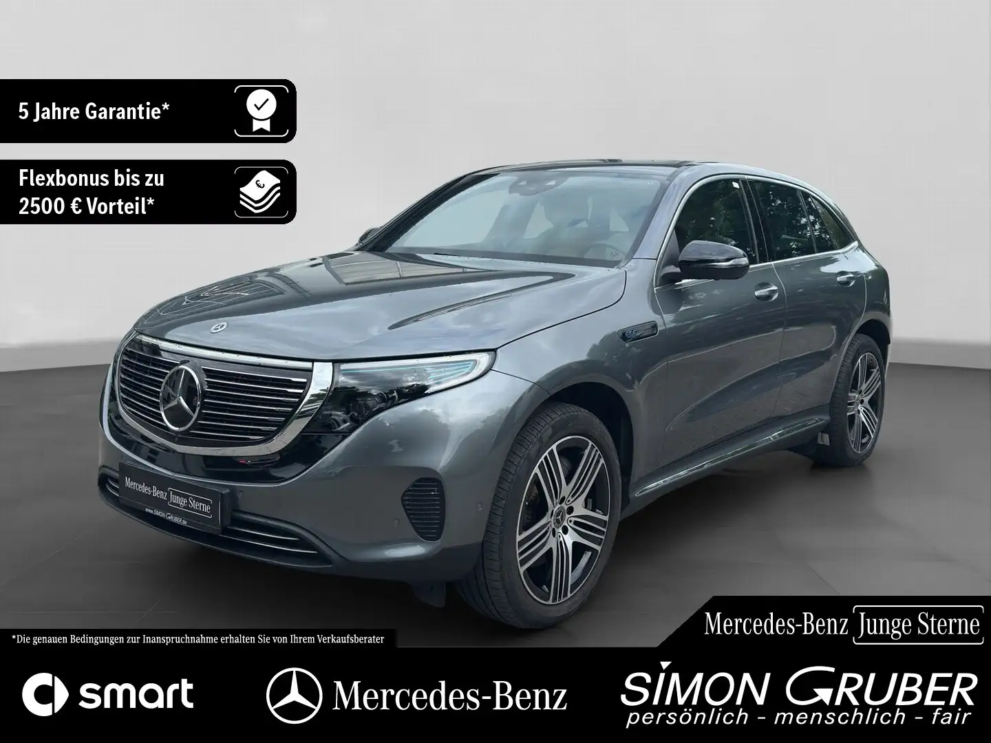 Mercedes-Benz EQC 400 4M Sitzklima HUD Schiebedach ACC 360 AHK Grijs - 1