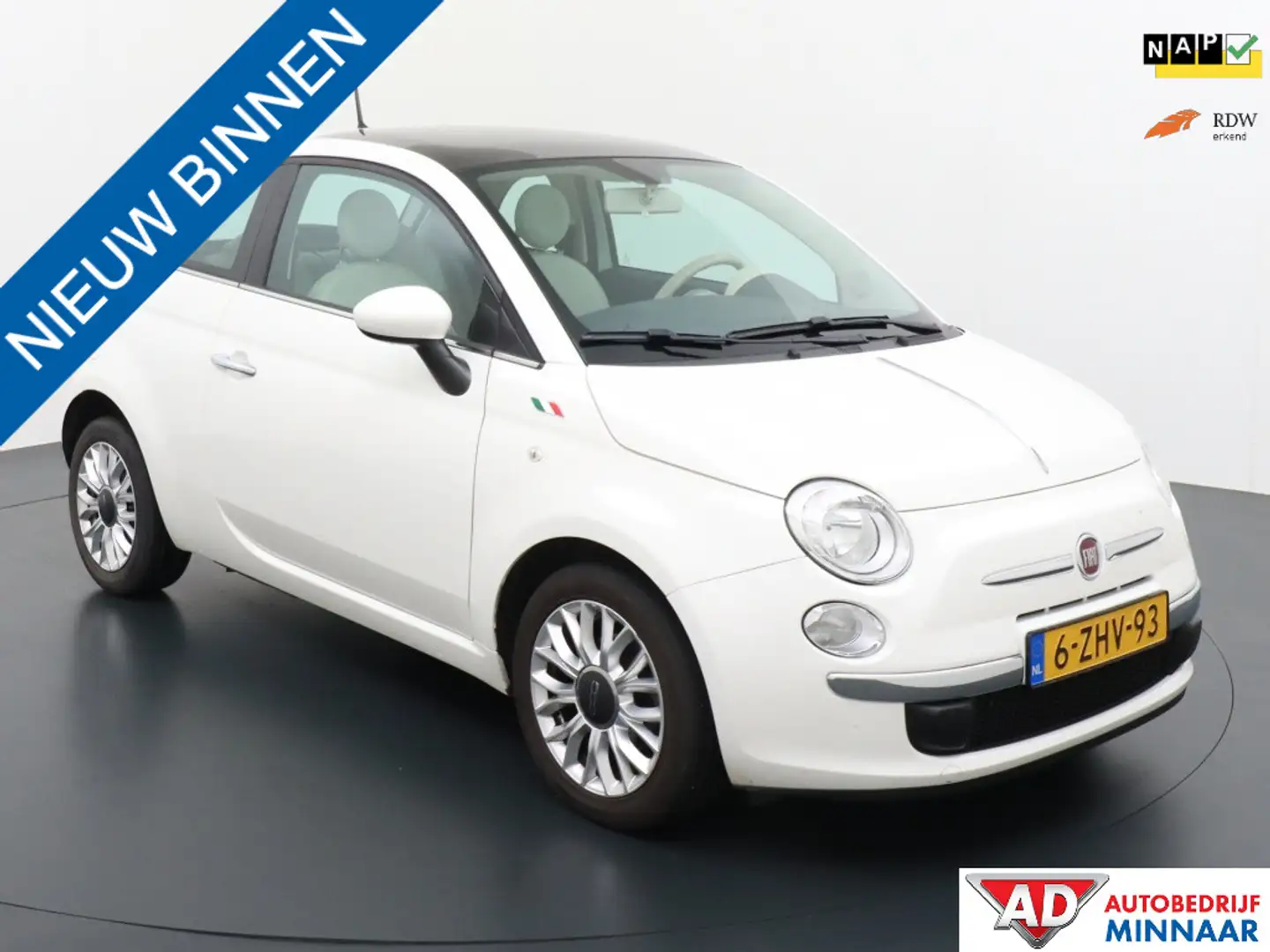 Fiat 500 0.9 TwinAir T Lounge VERKOCHT Weiß - 2